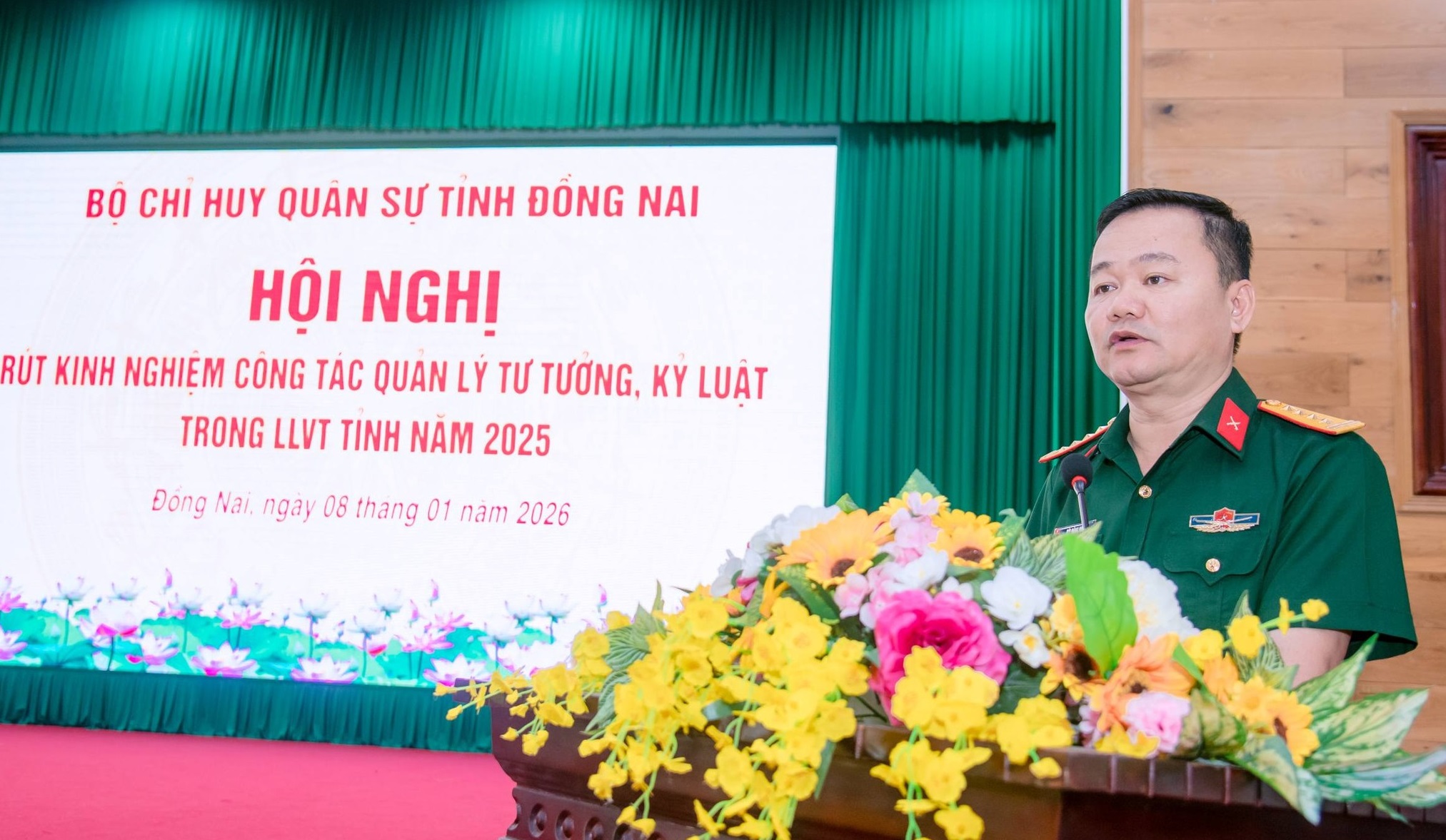 Bộ Chỉ huy Quân sự tỉnh: Tổ chức hội nghị rút kinh nghiệm công tác quản lý tư tưởng, chấp hành kỷ luật trong LLVT tỉnh Đồng Nai năm 2025